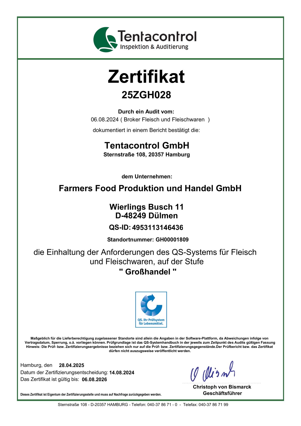 QS-Zertifikat