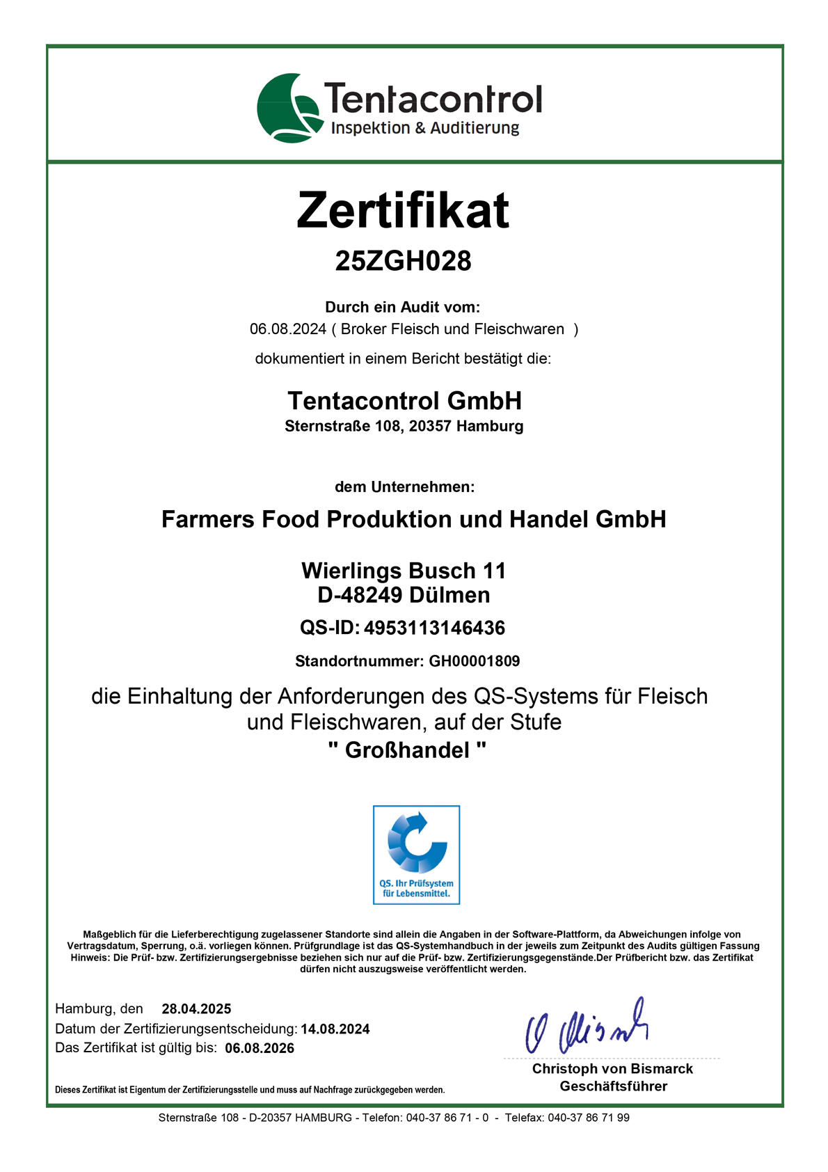 QS-Zertifikat